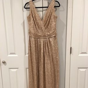 Sorella Vita sequined gold floor length dress